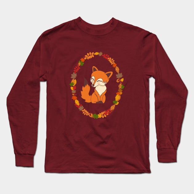 Kawaii Fox Long Sleeve T-Shirt by Pendientera